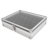 12 Grids Aluminum Watch Display Storage Box Rectangular Suede Side