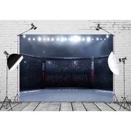 Loccor 7x5ft WWE Wrestling Backdrop Boxing Ring Boxing Theme Boxing Match Background Tapestry Party Decorations for Kids Fitness Blogger YouTube Videos Recording Banner Photography Studio Props