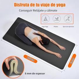 183*61CM Tapete para Yoga,8MM Tapete para Pilates,Engrosado Portátil Esterilla para Yoga,Correa Transportadora,Material Ecológico NBR,Antiderrapante S