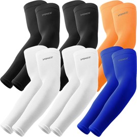 YQXCC 6 Pairs Arm Sleeves for Men Women, UPF 50 Cooling UV Sun Protection Sports Compression Sleeves
