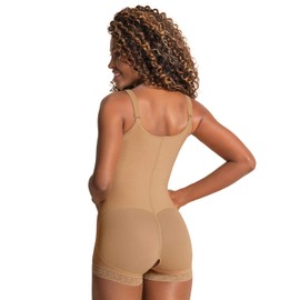 Leonisa Tummy Control Body Shaper for Women- Butt Lifting Compression Shapewear Bodysuit Beige