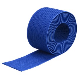 MECCANIXITY Cinta Elástica Ancha de Sarga de Doble-Cara, 2'' Ancho 2 Yardas Longitud, Correa Elástica Tejida, Banda Elástico Pesada para Costura Cinturilla, Azul