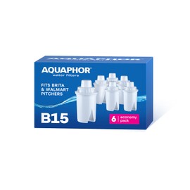 AQUAPHOR B15 Water Filter Replacement (6) - Fits Brita Pitcher - 45 Gallons per Filter