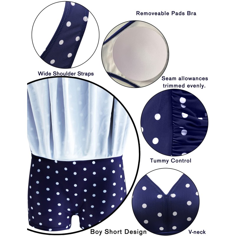 AONTUS - Traje de baño de una pieza para mujer,