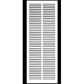 HVAC Premium 10'' x 28'' [Duct Opening] Flat Stamped Steel Return Air Grille - Sidewall and Ceiling - HVAC Vent Duct Cover - White [Outer Dimensions: 11.75''w X 29.75''h]