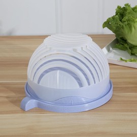 lulubelle Vegetable Chopper Salad Bowl Cutter Salad Spinner & Cutter Multifunctional Slicer Bowl (Purple)