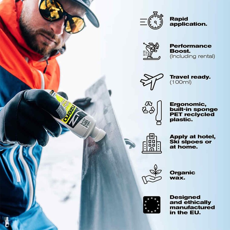 NZERO Organic Liquid Wax for Alpine Skiing, Suitable for All