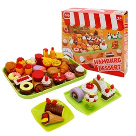 Artudatech 34Pcs Simulation Food Dessert Ice Cream Bread Food Toy for Boys and Girls for Children Ages 15 and Up