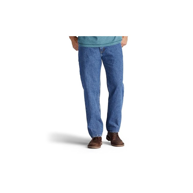 Lee Men's Relaxed Fit Straight Leg Jean, Medium Stone, 38W