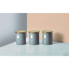 Typhoon Living Airtight Sugar Storage Canister with Bamboo Lid, Grey, 1 Litre