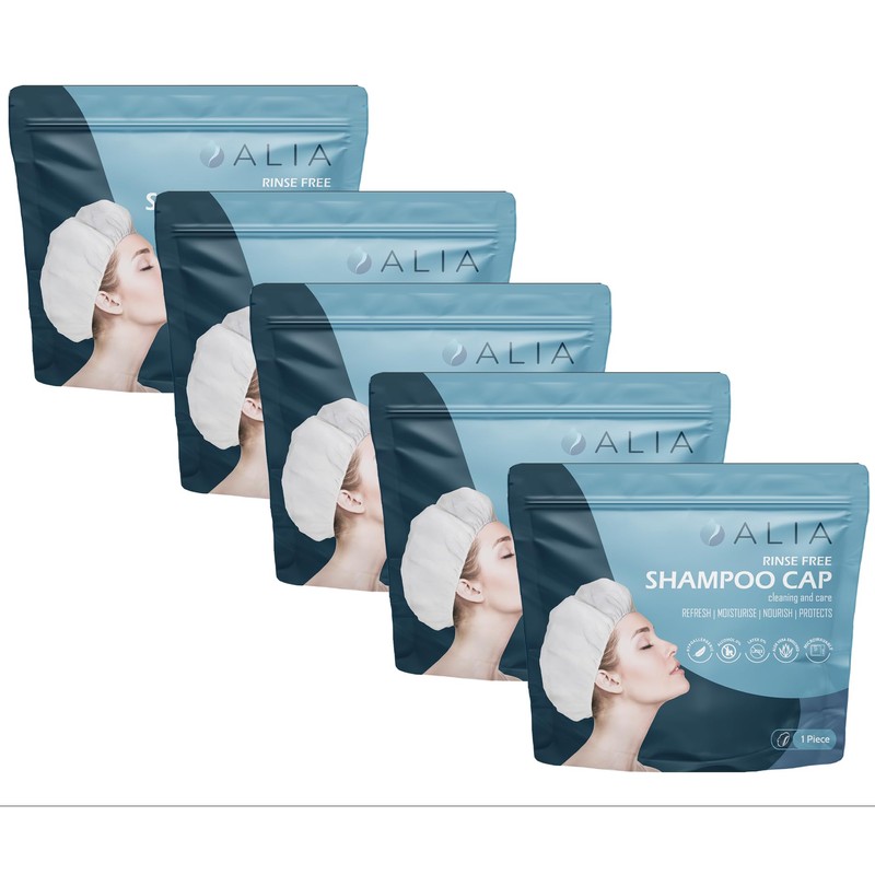 5 x ALIA Shampoo Cap Rinse Free Microwavable | Hair