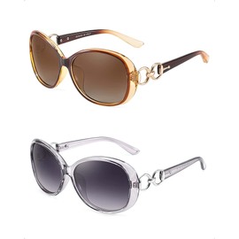 FIMILU 2 Pack Polarized Sunglasses for Women Retro Stylish Jackie O Sunglasses UV400 Protection for Outdoors