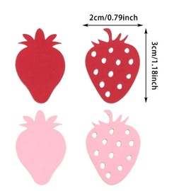 Penta Angel Strawberry Confetti 100Pcs Red Pink Strawberry Table Confetti for Themed Birthday Baby Shower Wedding Party Decoration Crafts (Strawberry-100)