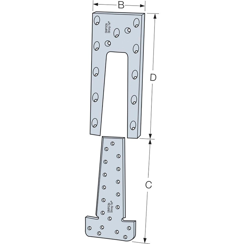 Simpson ETB Cross-Cut Wood Connector, Aluminium