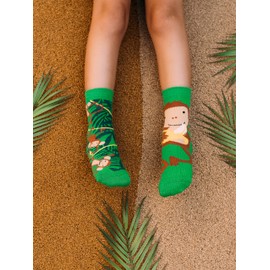 Dedoles Children's Socks Girls Boys Cotton Many Fun Designs Christmas Socks 1 Pair Colour Green Monkey Size 31-34, Monkeys