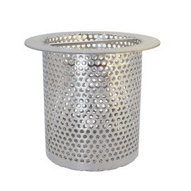 4" Commercial Floor Drain Strainer, 4" Tall, Perforated Stainless Steel