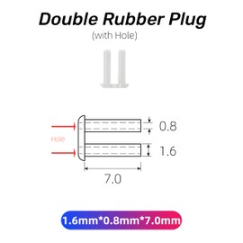 (200 Pcs) Rimless Glasses Double Rubber Plug PVC Frameless Glasses Repair Part DIY Eyeglasses Accessories 1.4/1.5/1.6/1.7/2.0 ((200 Pcs)1.6mm*0.8mm*7.0mm(with Hole))