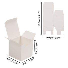 Kurtzy White Cardboard Gift Box with Lid (Pack of 50) - L 5 x W 5 x H 5 cm Cardboard Gift Box - Paper Boxes with Lids Easy to Assemble - Parties, Birthdays, Weddings & Holidays