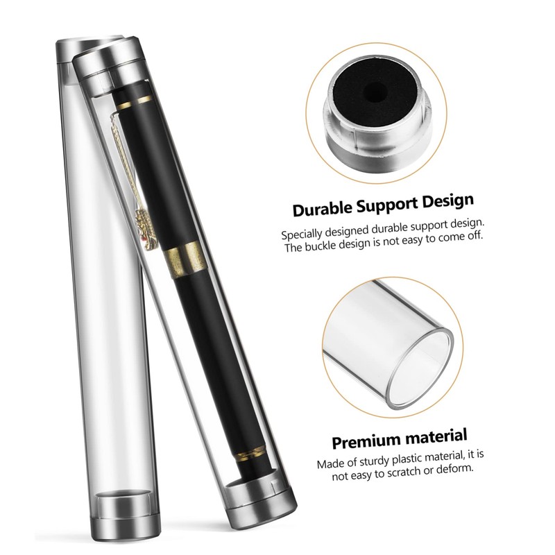 NOLITOY 2sets Cylinder Tube Pen Containers Acrylic Pen Display for