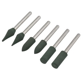 6pc Rotary Tool Rubber Polishing Points Cone Point Cylinder Shape 3.17 Mandrel
