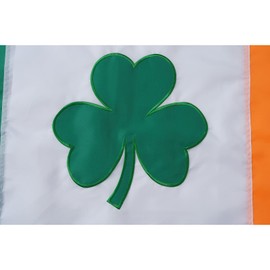 FRF FLAG Irish Shamrock Flag 3x5 Foot, Made in USA, Embroidered Ireland Flag, 210D Nylon Irish Republic Flag, St Patricks Day Flag with 2 Brass Grommets