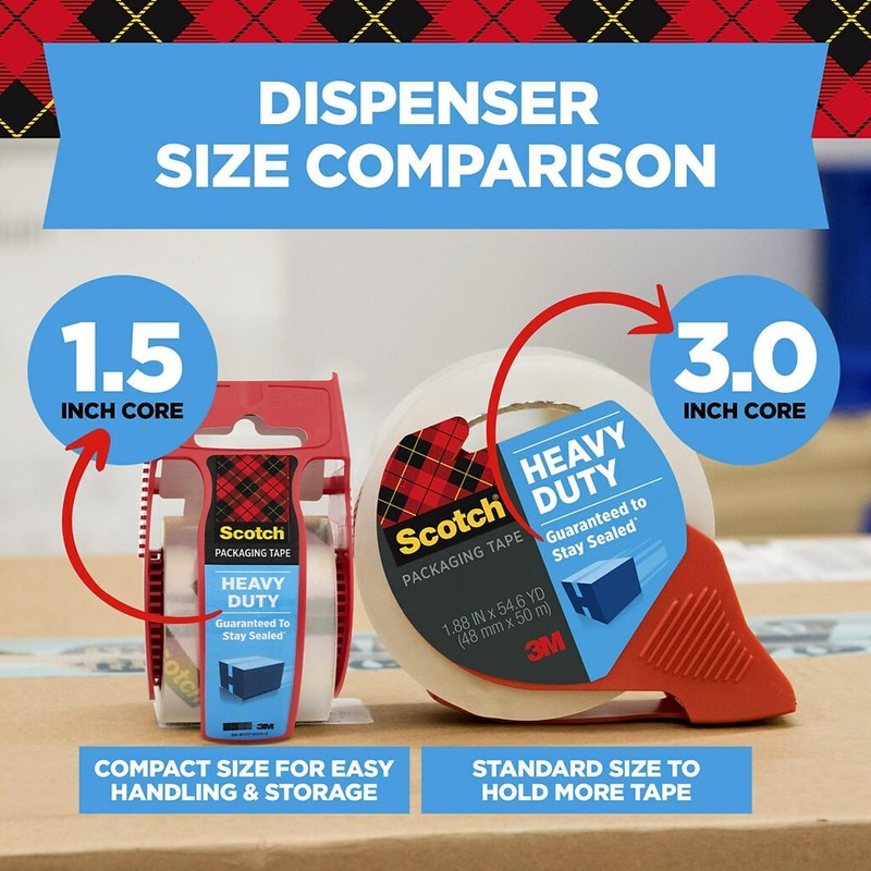 Scotch Heavy Duty Packing Tape with Dispenser 1.88 Inch X