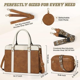 RAINSMORE Purses for Women Fashion Leather Handbags Satchel Bags Crossbody Shoulder Bag Purse and Wallet Set 3 pcs