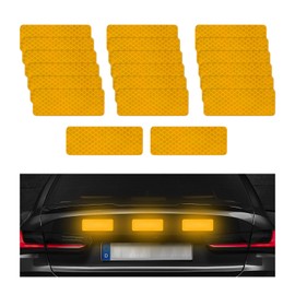 Suvnie 20PCS Warning Reflective Stickers, Night Visibility Safety Reflective Sticker, Waterproof Auto Reflector Tape for Bumper Clothing Trailers Motorcycle Helmet, Car Accessories (Yellow)