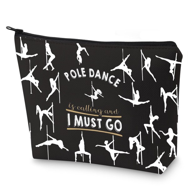 WZMPA Pole Dancer Makeup Bag Pole Dancing Gifts Pole Dance Is Calling And I Must Go Zipper Bag Cosmetic Bag Pole Dance Merchandise, Pole Dance I Must Go, Fit