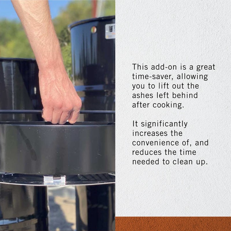 Pit Barrel Cooker Stainless Steel Ash Pan, Attachable Barrel Smoker