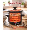0.65Qt Mini Slow Cooker Ceramic Pot Support Dishwasher Safe, Black
