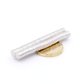 Brudazon 40 Mini Disc Magnets 5 x 1 mm N52 Strongest Level Neodymium Magnets Ultra Strong Power Magnet for Model Making, Photo, Whiteboard, Notice Board, Fridge, Crafts, Magnetic Disc Extra Strong