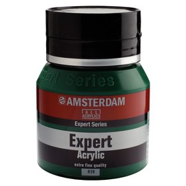 Amsterdam Expert Series Acrylic Paint - 400ml Permanent Dark Green 619 - Semi-opaque Artistic Quality, Light Resistant, Large Body for Rich Texture