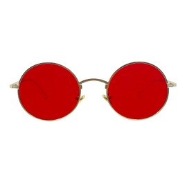 SEIUKS Sunglasses Unisex Round Sunglasses Men Circle Womens Mens Sun Glasses UV400 Protection Gold Red