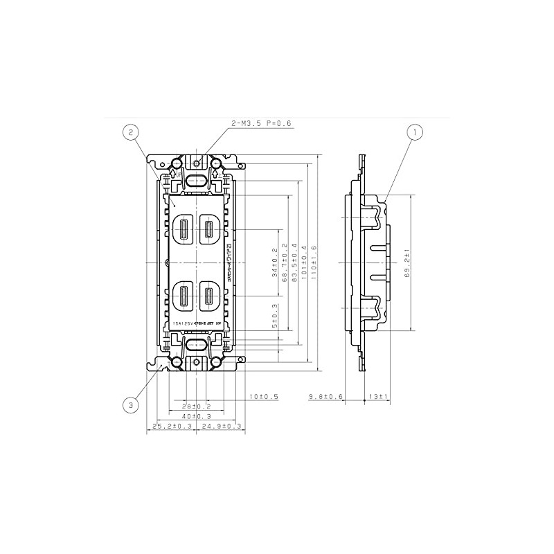 Panasonic Metal Wide Outlet WTF1502WK White