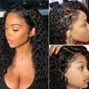 GzorOuzr Water Wave Lace Front Wigs Human Hair 4x4 HD