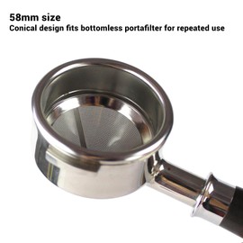 58mm High Extraction Filter Basket, Cone Shaped Precise Extraction Micro Sieve Filter Basket 304 Stainless Steel for Home, Coffee Shop Commercial Use