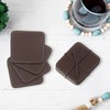4PC Square Genuine Leather Coasters Tan