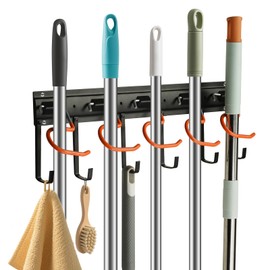 GRKJGytech Garage Garden Tool Wall Mounted Storage Rack Organizer, Heavy Duty Rack Broom Hook Hanger for Hanging Gardening Tools with Handles Like Brooms, Mops, Rakes and Shovel