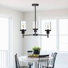 PRYNDON 3-Light Farmhouse Chandelier Kitchen Island Lighting Fixture in Black