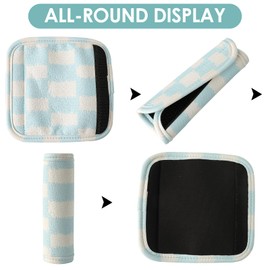 KEVANCHO Leather Luggage Handle Wraps for Suitcase, 3 Pack Luggage Handle Cover Identifiers Tags Markers for Travel Accessories (Blue)