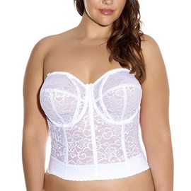 Goddess Women's Lace Bustier Bra, White, 42DD