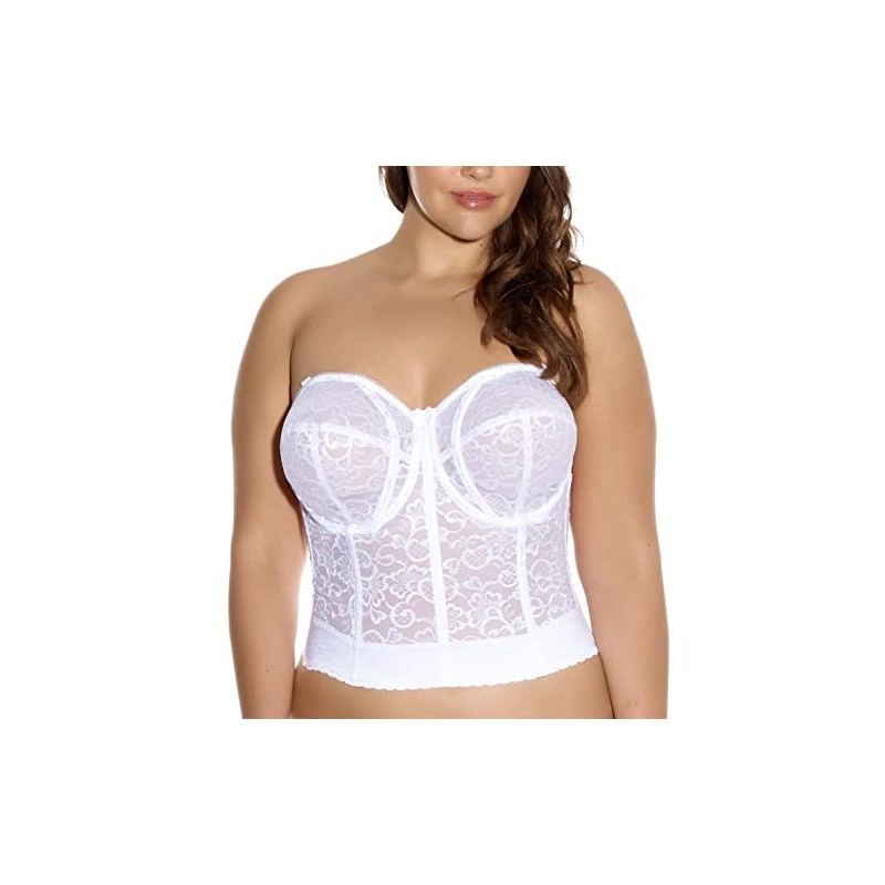 Goddess Women's Lace Bustier Bra, White, 42DD