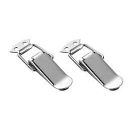 Pack of 2 Stainless Steel Toggle Latches with Screws, Box Lock and Lever Lock for Toolbox, Snap Clamp with Spring Tog, Robust and Durable