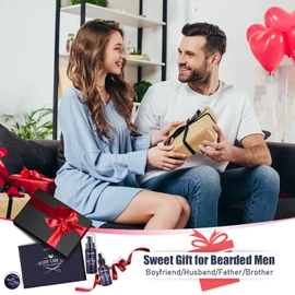 Beard Care Kit for Men, Father’s Day Gifts for Dad, LIONMANE Beard Grooming Kit-Beard Balm,Beard Wash & Oil,Comb,Brush,Scissors, Hair Thinning Comb,Anniversary Birthday Gifts for Him/Husband/Boyfriend