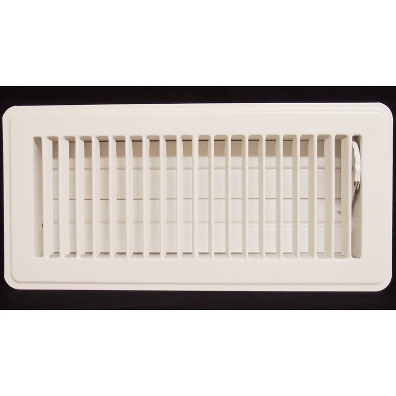 6" X 14" Floor Register with Louvered Design - Fixed