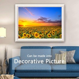 SUPERPOWER® Pack of 1000 Sunflowers Flower Sea Sunset Landscape Adult Wooden Puzzles Toy Family Picture Frame Christmas Birthday Gift