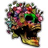 WickedGoodz Butterfly Skull Magnet - Flower Skull Magnetic Car Decal