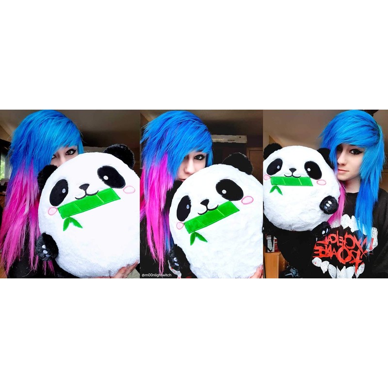 moodrush® Fat Panda Plush Cushion, 3D Panda with Bamboo and
