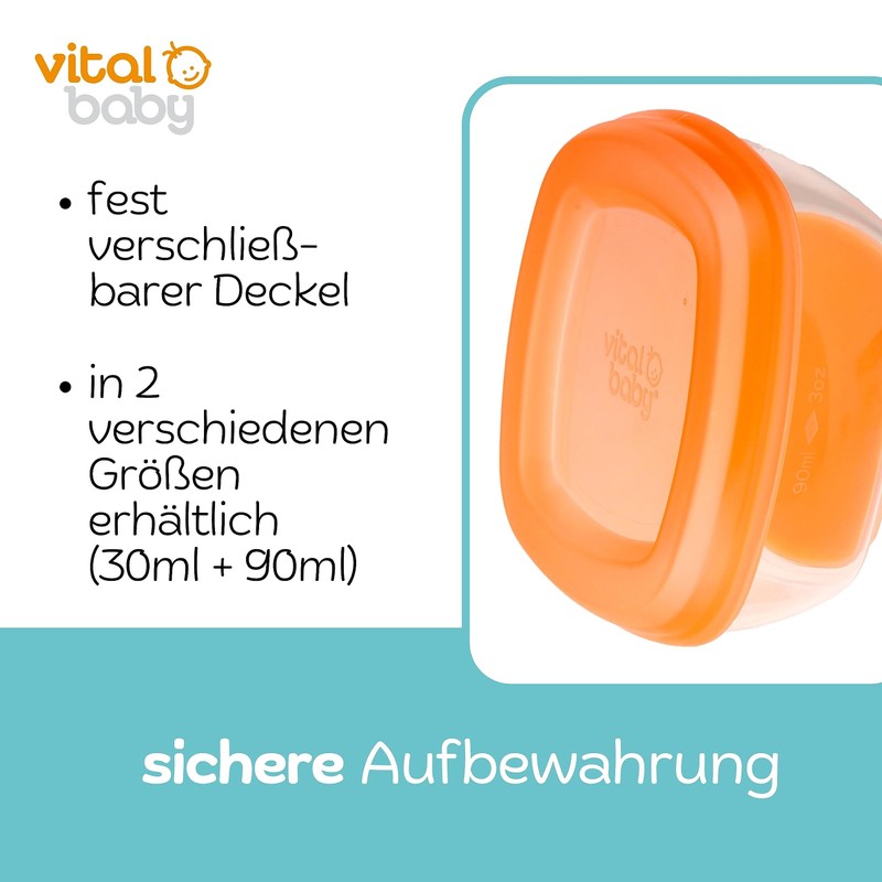 Vital Baby Large Freezer Pots (Pack of 4)